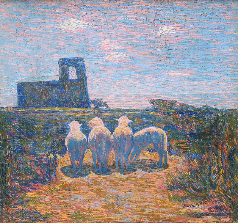 Benvenuto Benvenuti - Paesaggio con Pecore