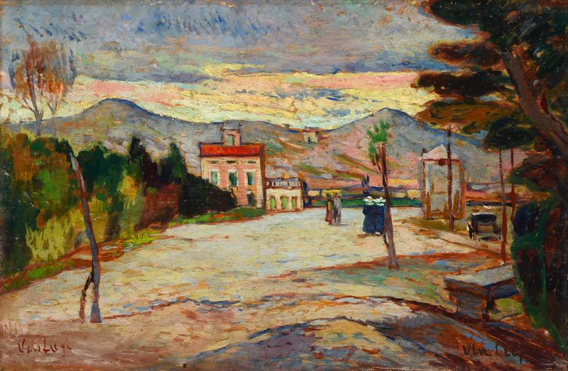 Ulvi Liegi - Paesaggio con Case e Monachine
