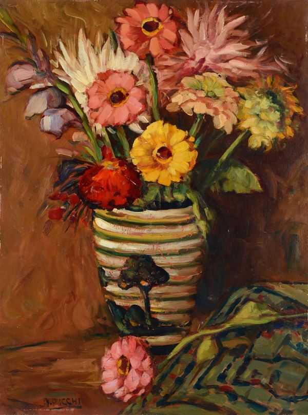 Anchise Picchi - Vase with flowers