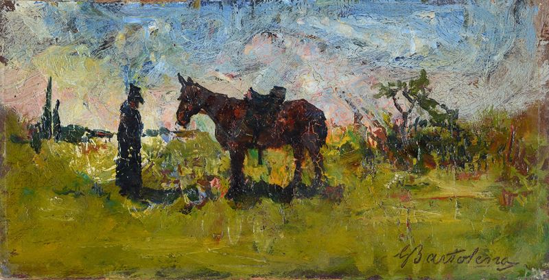 Giovanni Bartolena - Cavallo con Contadino