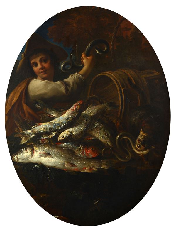 Felice Boselli - Ragazzo con pesci