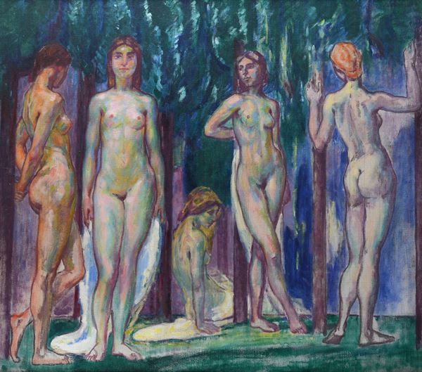 Ludolf  Verworner - Female nudes in the woods