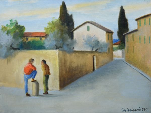 Nino Tirinnanzi - Paesaggio con case