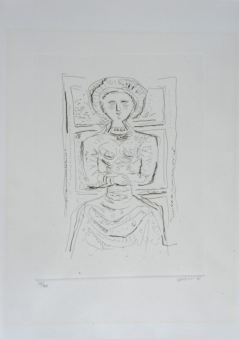 Massimo Campigli - Donna Seduta alla Finestra