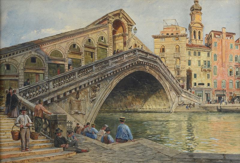 Ladislaus Eugene Petrovits - Veduta del Ponte di Rialto