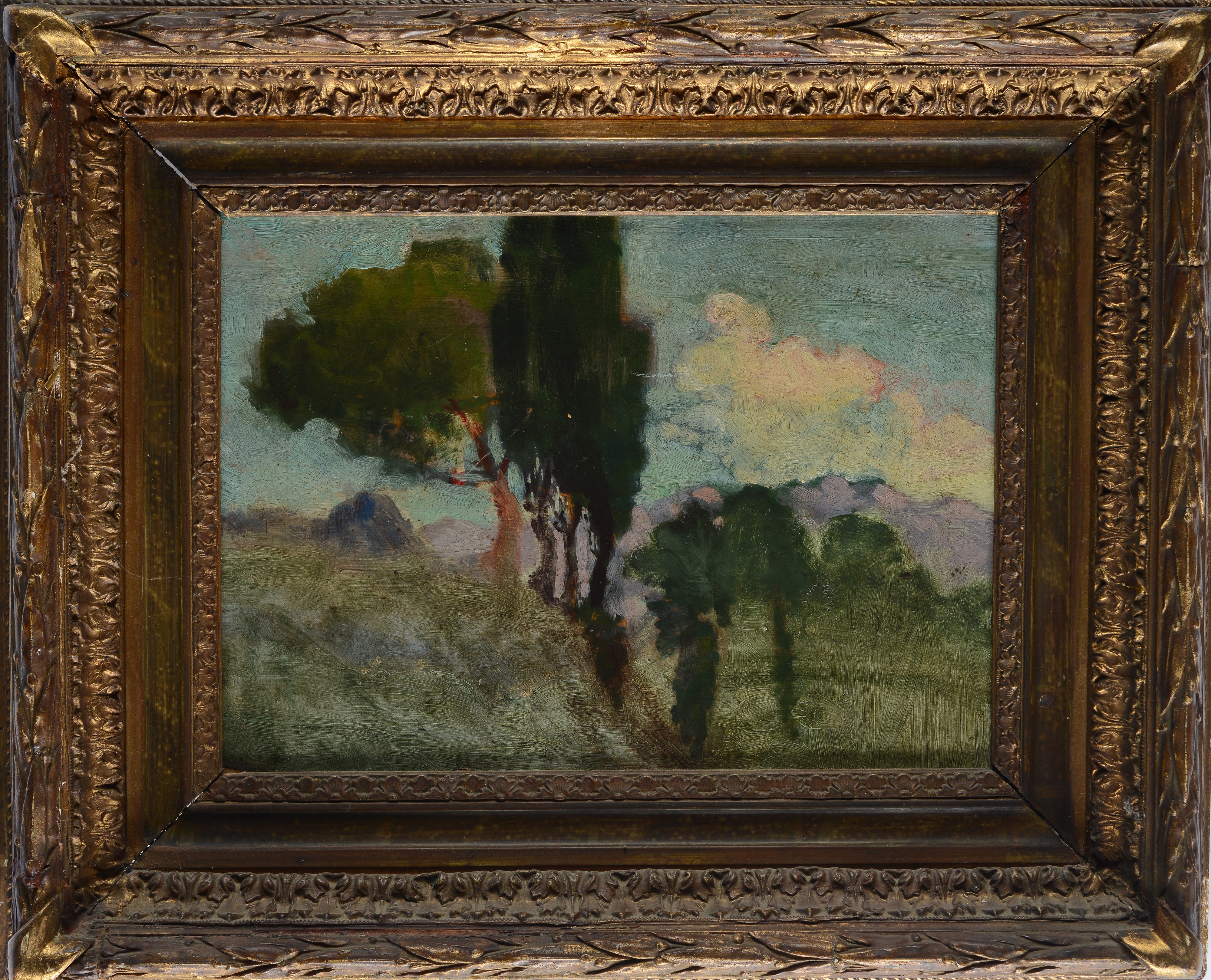 Emma Ciardi - Paesaggio con Cipressi
