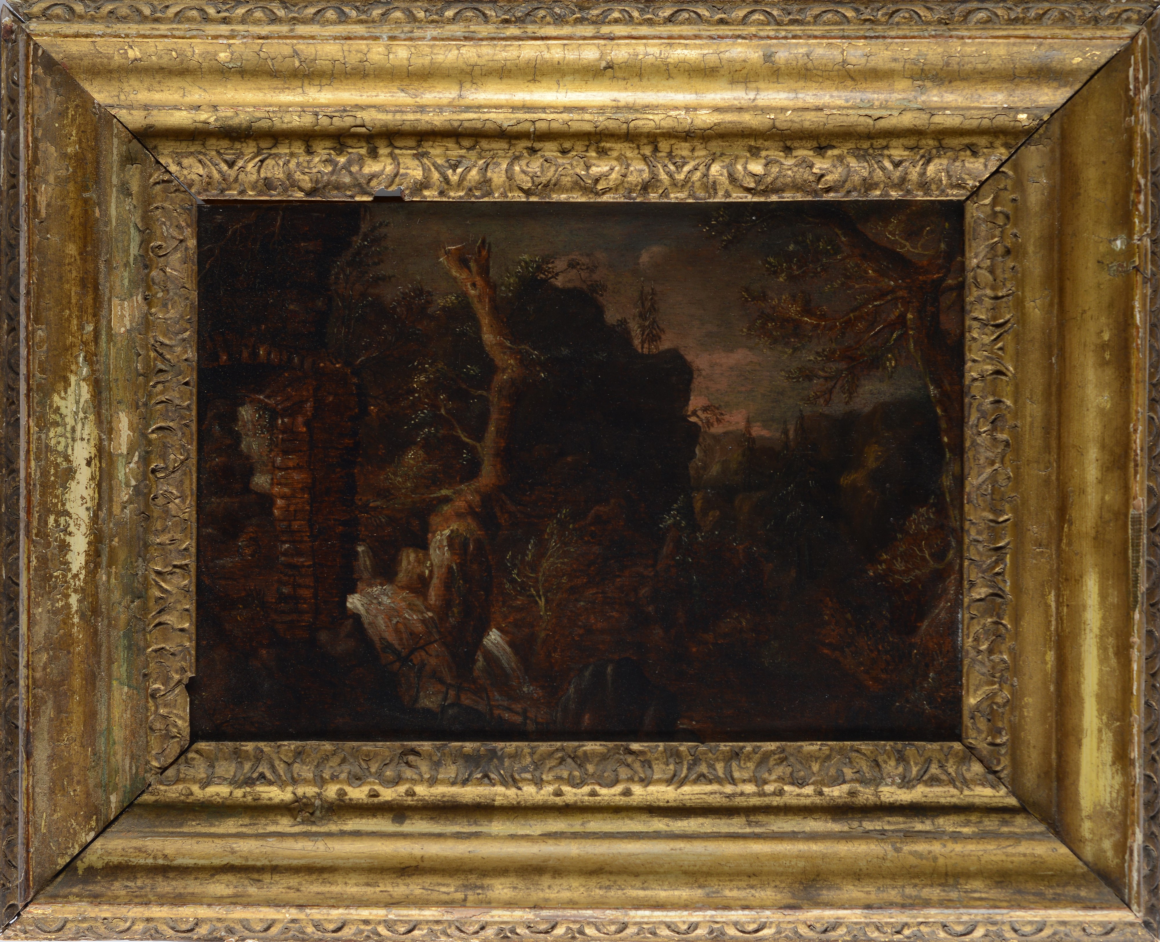 Scuola Olandese, XVIII - XIX Sec. - Paesaggio con Alberi e Rovine