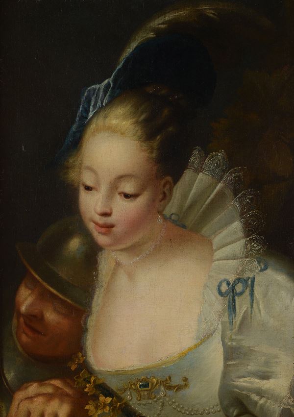 Scuola Francese, XVIII sec. - Dama con soldato