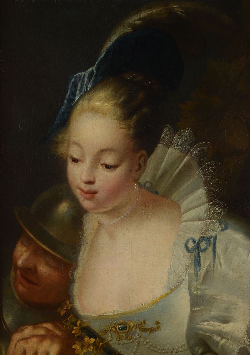Scuola Francese, XVIII Sec. - Dama con Soldato