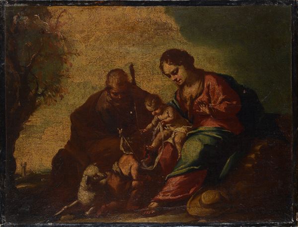 Anonimo, XVII sec. - Sacra Famiglia con San Giovannino