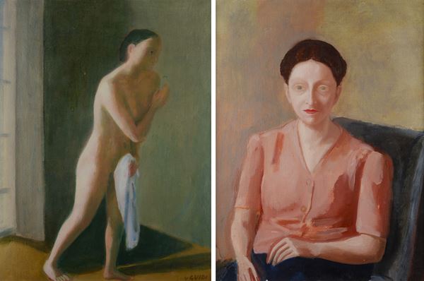 Virgilio Guidi - Figura (fronte); Ritratto (retro)