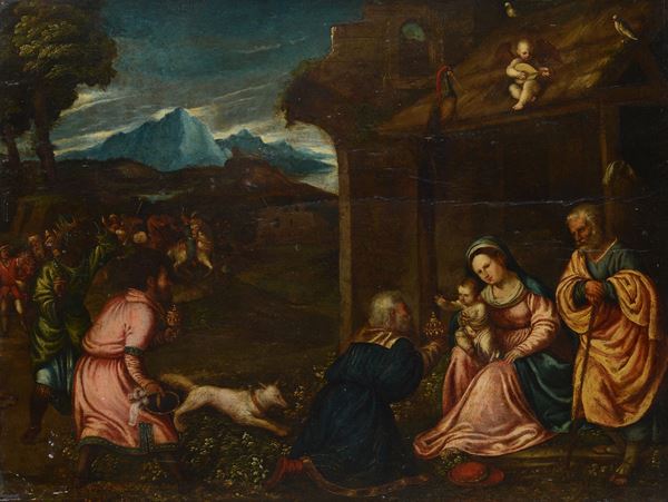 Scuola Veneta, XVI sec. - Adorazione dei Magi