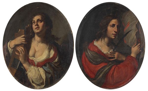 Scuola Fiorentina, XVII sec. - Saint Catherine of Alexandria and Saint Ursula