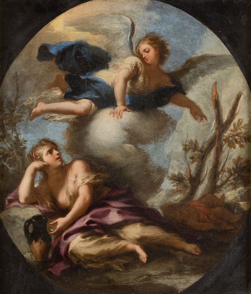 Scuola Napoletana, XVII Sec. - Agar e L'angelo