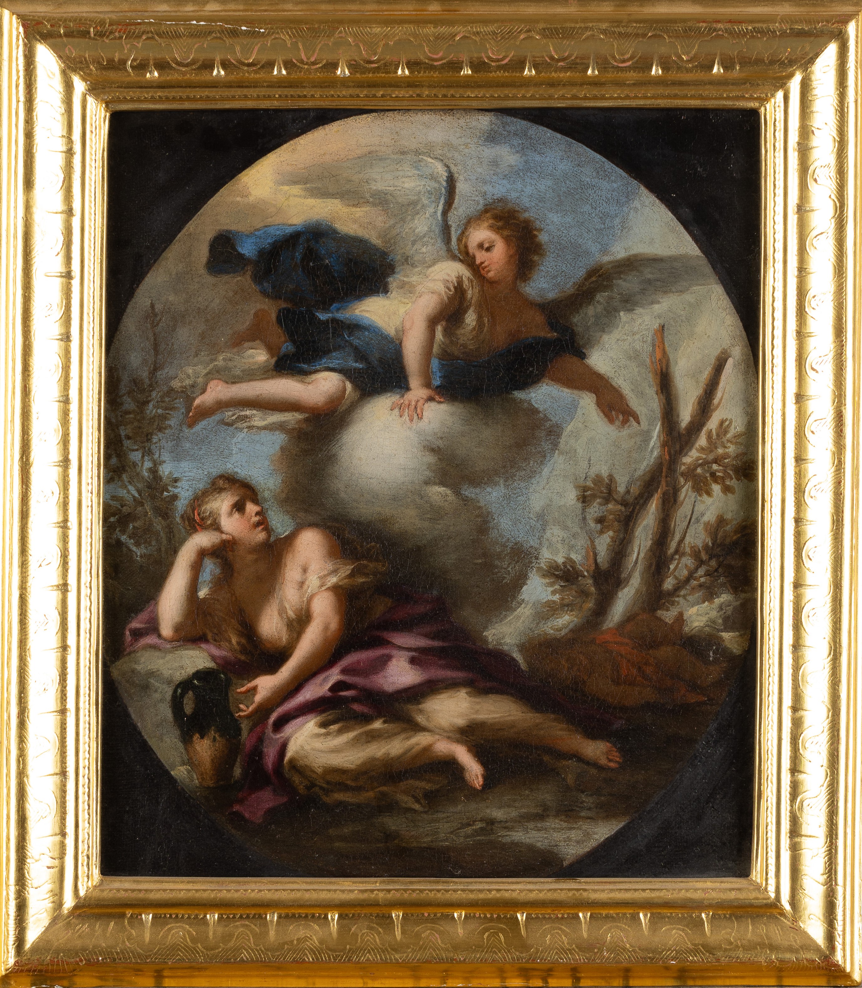 Scuola Napoletana, XVII Sec. - Agar e L'angelo