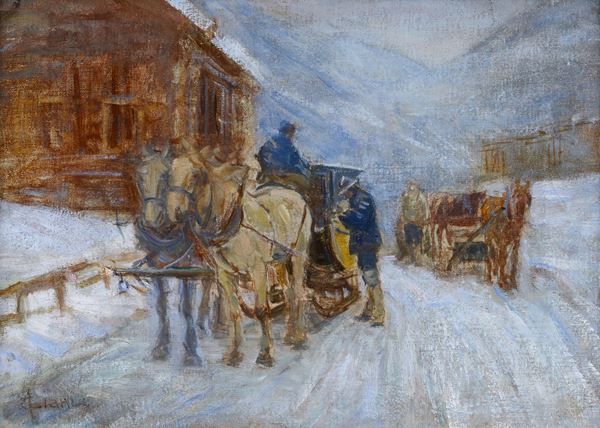 Cesare Ciani - Strada innevata