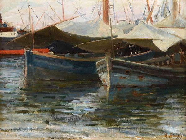 Arturo Faldi - Barche nel porto