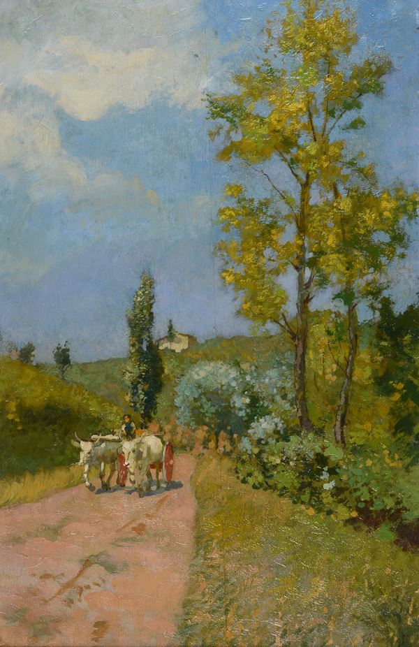 Carlo Passigli - Strada con buoi
