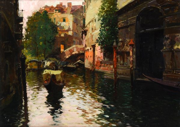 Anonimo, XX sec. - Canale a Venezia