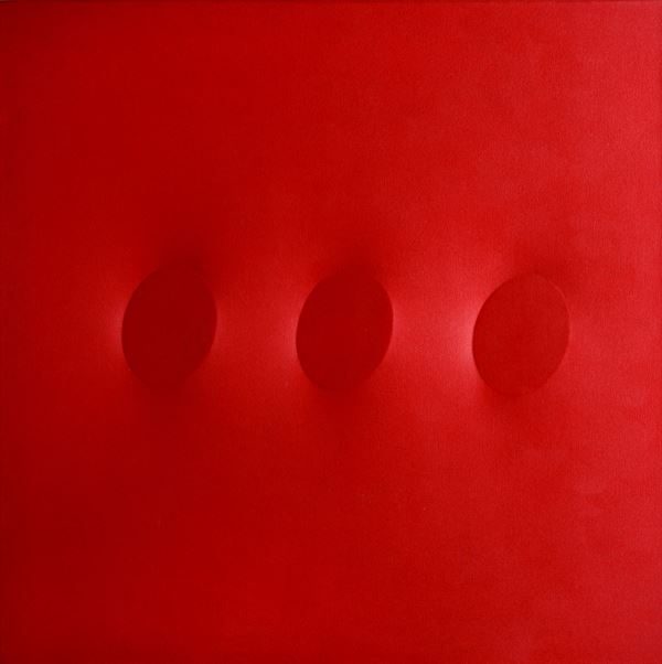 Turi Simeti - Three red ovals