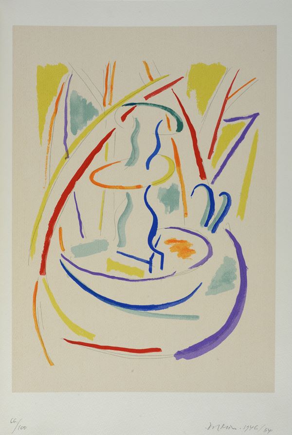 Piero Dorazio : Sphinx  (1946-1984)  - 6 color screen printing - Auction Modern and Contemporary art - II - Galleria Pananti Casa d'Aste