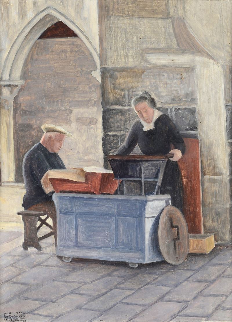 Natalino Bentivoglio Scarpa Cagnaccio di San Pietro - La Venditrice di Caldarroste
