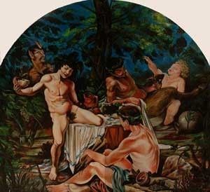 Gioacchino Cipoll&#224; : Bacchino  - Olio su tavola, - Asta AUTORI DEL XIX E XX SEC - Galleria Pananti Casa d'Aste
