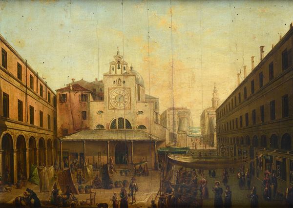 Anonimo, inizi XIX sec. - Veduta di Campo San Giacomo a Venezia