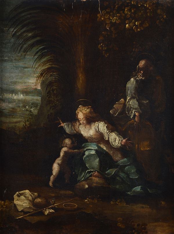 Scuola Italia Centrale, XVI - XVII sec. - Rest on the Flight into Egypt