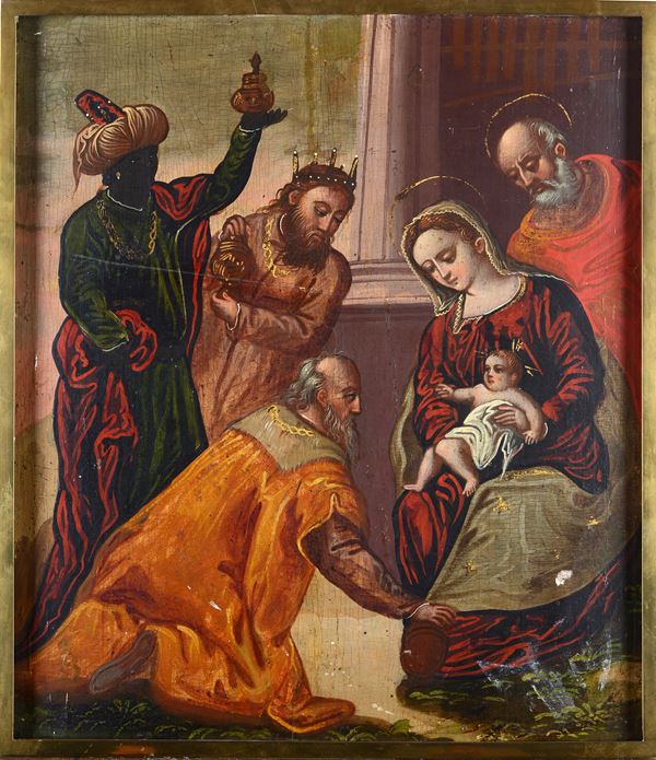 Scuola Greco - Dalmata, XVII sec. - Adoration of the Magi