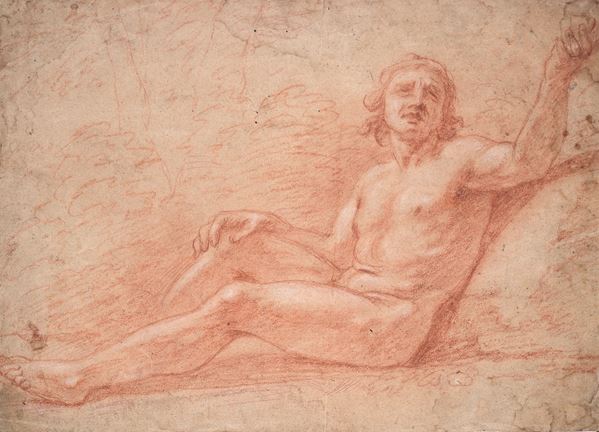 Scuola Fiorentina, XVII sec. : San Giovanni  - Sanguigna su carta  - Auction ANTIQUES, AUTHORS OF XIX AND XX CENTURY - I - Galleria Pananti Casa d'Aste