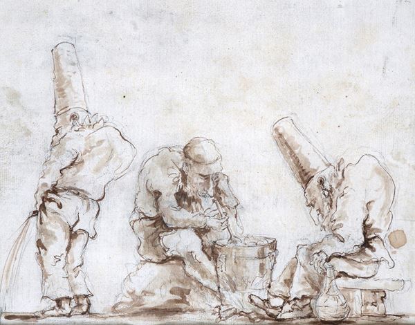 Giandomenico Tiepolo - Tre Pulcinella