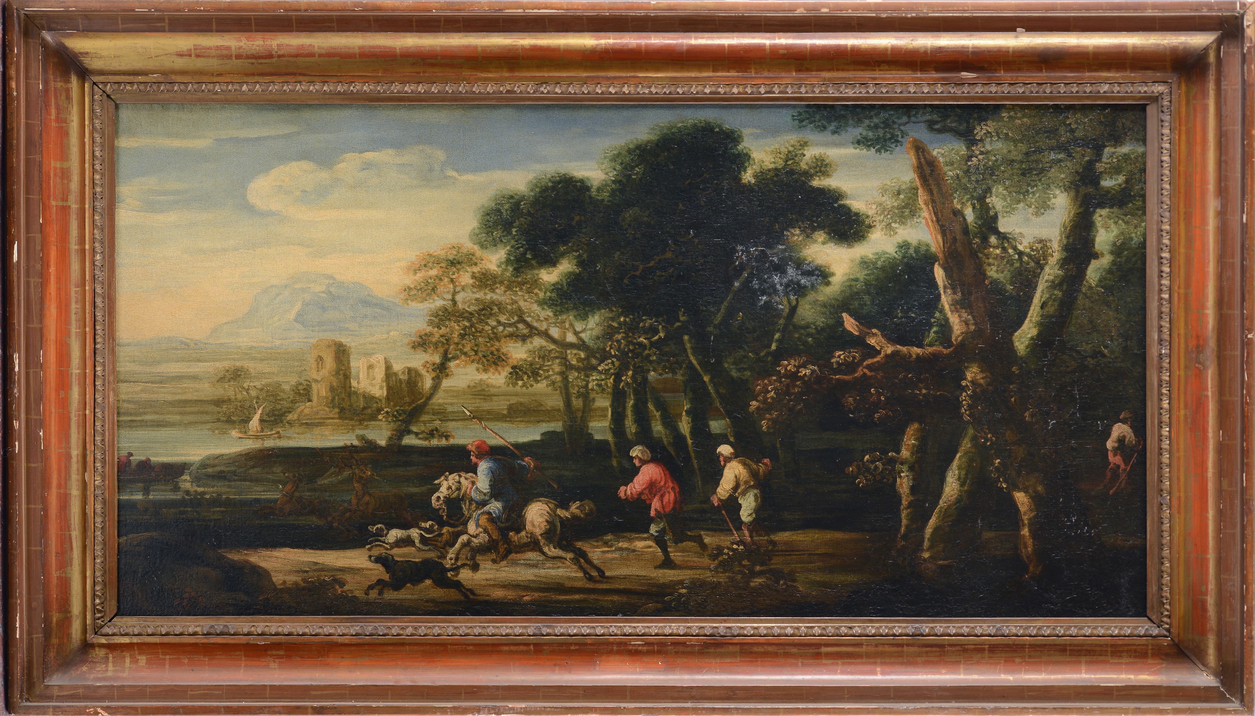 Paesaggio con scena di caccia