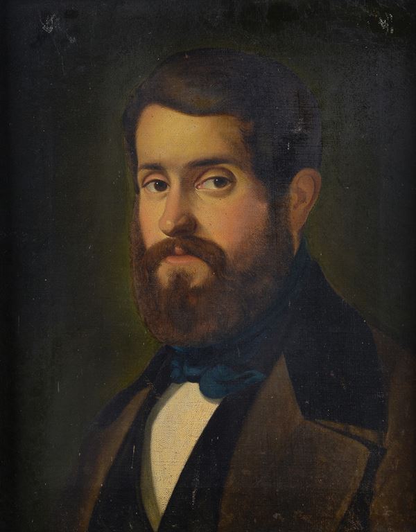 Scuola Toscana, XIX sec. - Ritratto di giovane uomo