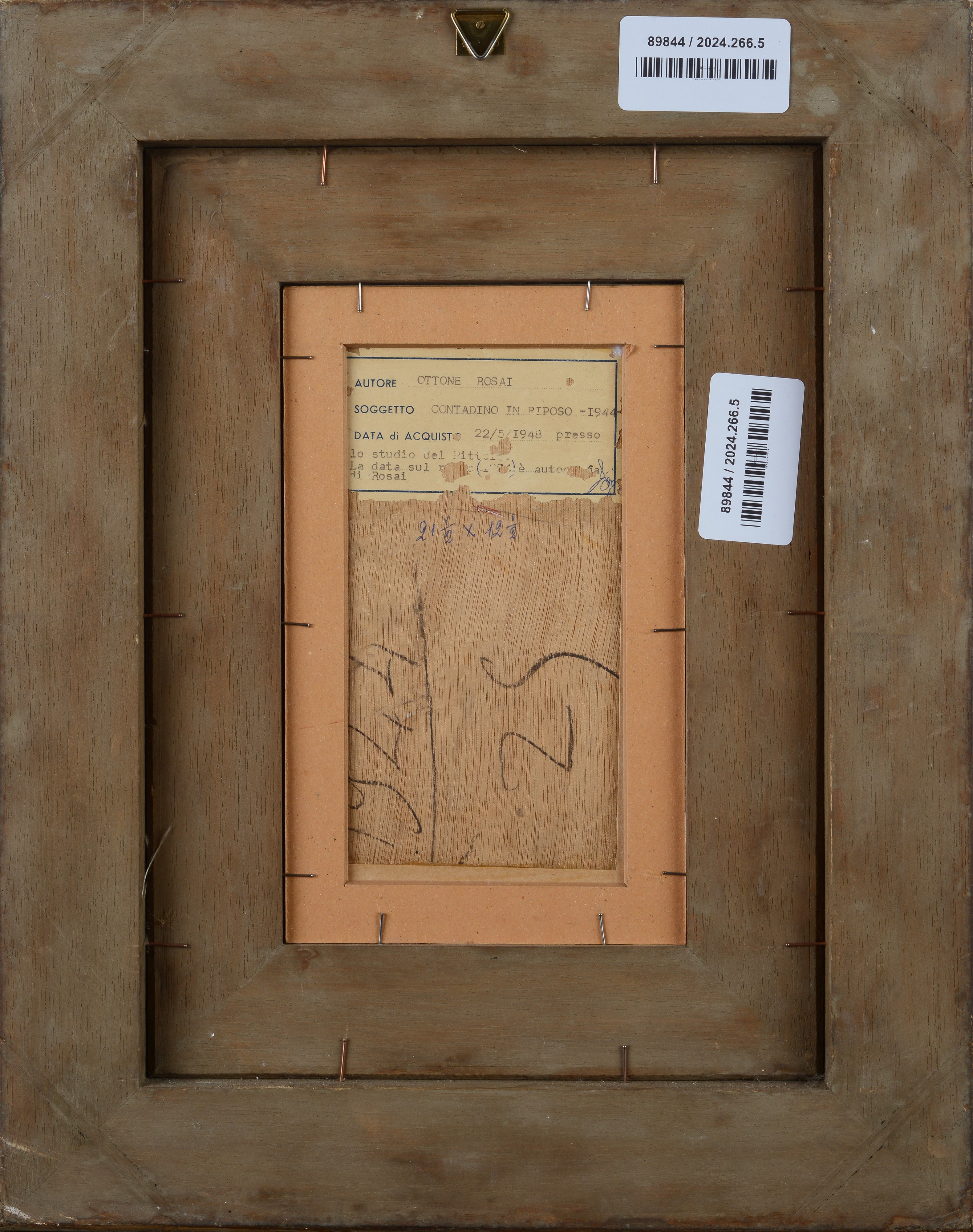 Ottone Rosai - Contadino a riposo, olio su legno
