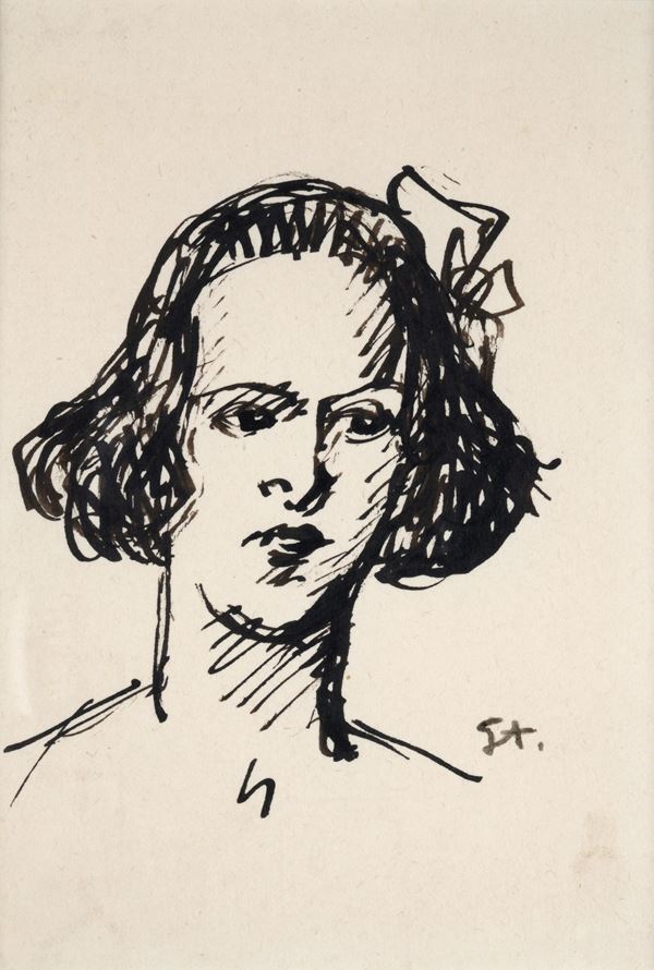 Th&#233;ophile Alexandre  Steinlen - Girl's face
