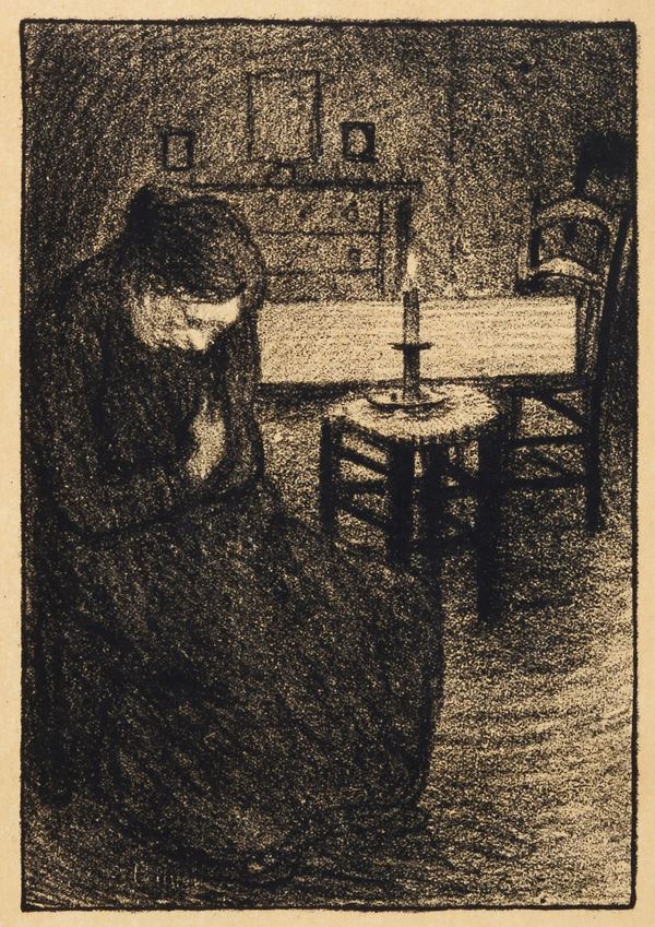 Th&#233;ophile Alexandre  Steinlen - The veillée