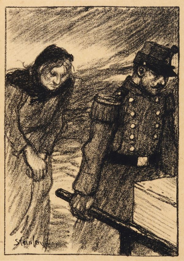 Th&#233;ophile Alexandre  Steinlen - L'enterrement