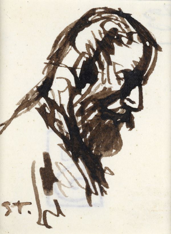 Th&#233;ophile Alexandre  Steinlen - Profile of bearded man