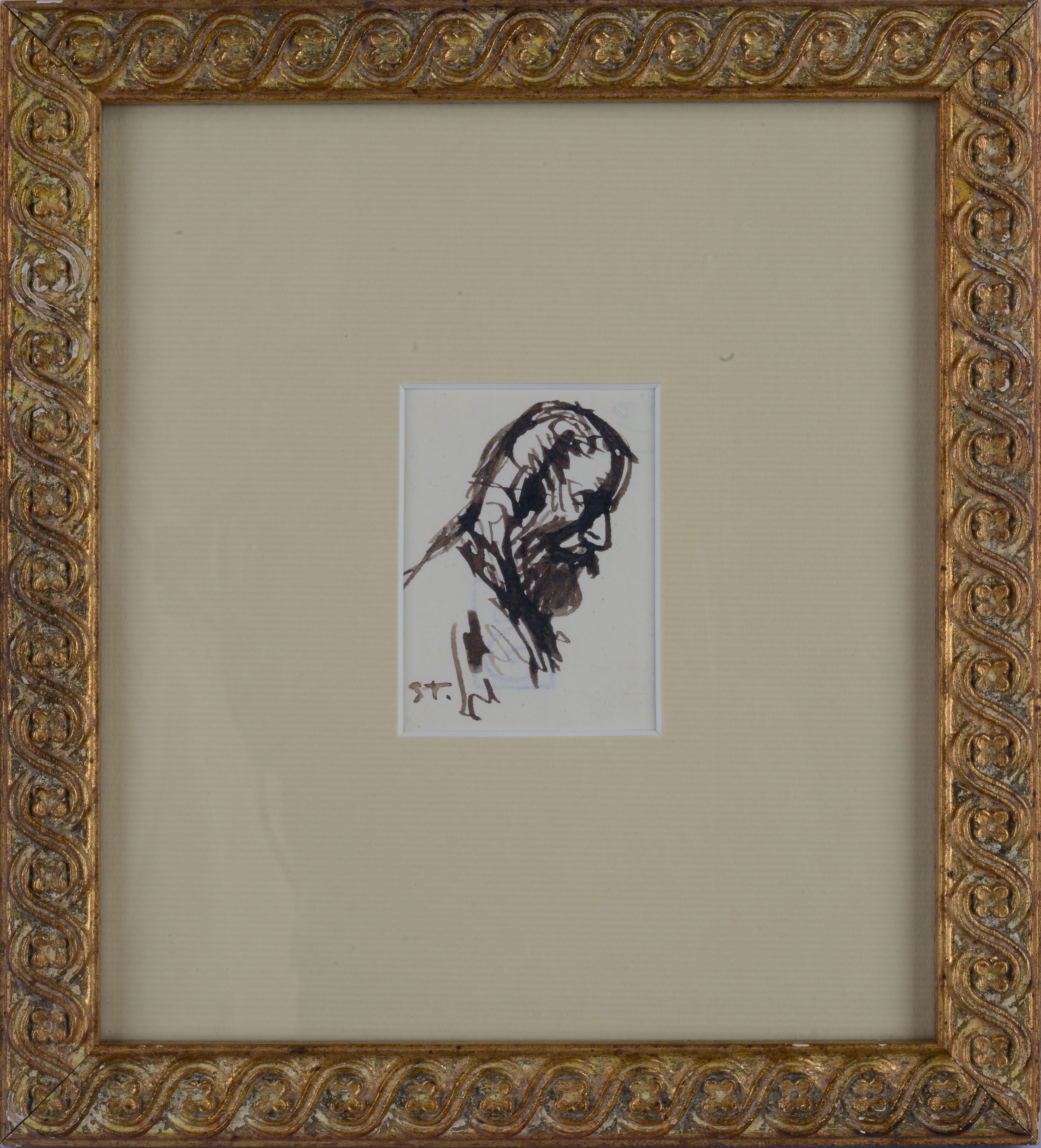 Profilo di uomo barbuto