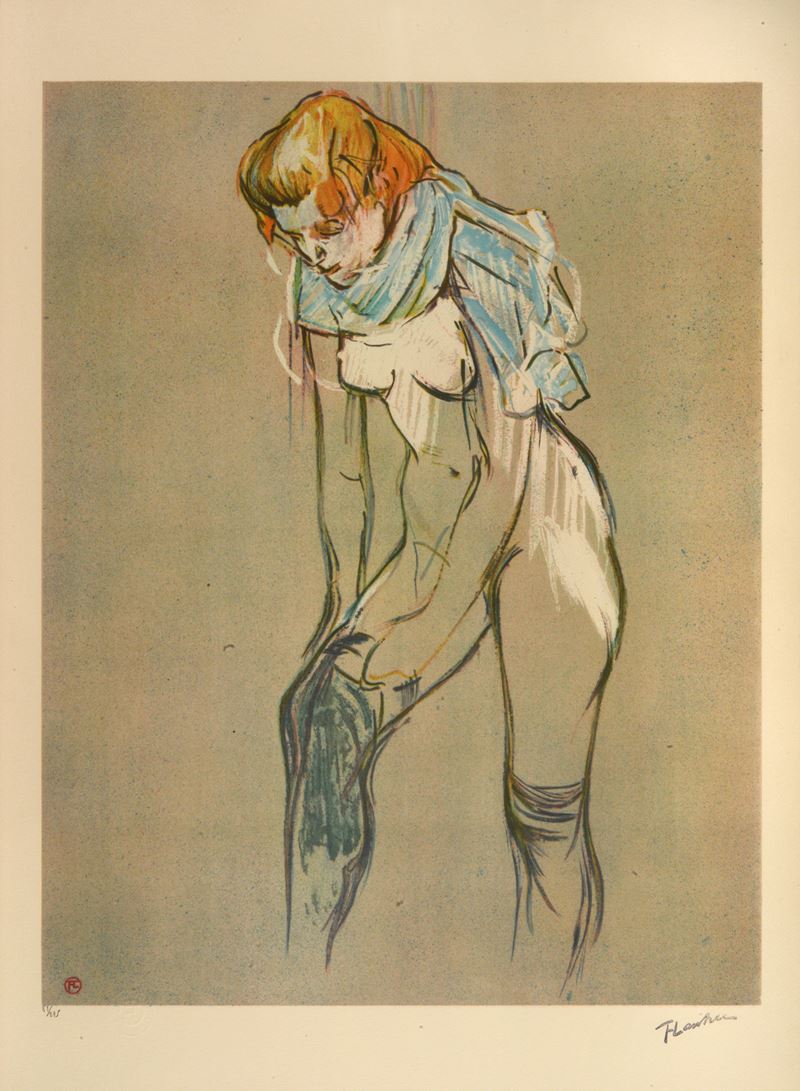 Femmes qui tire son bas