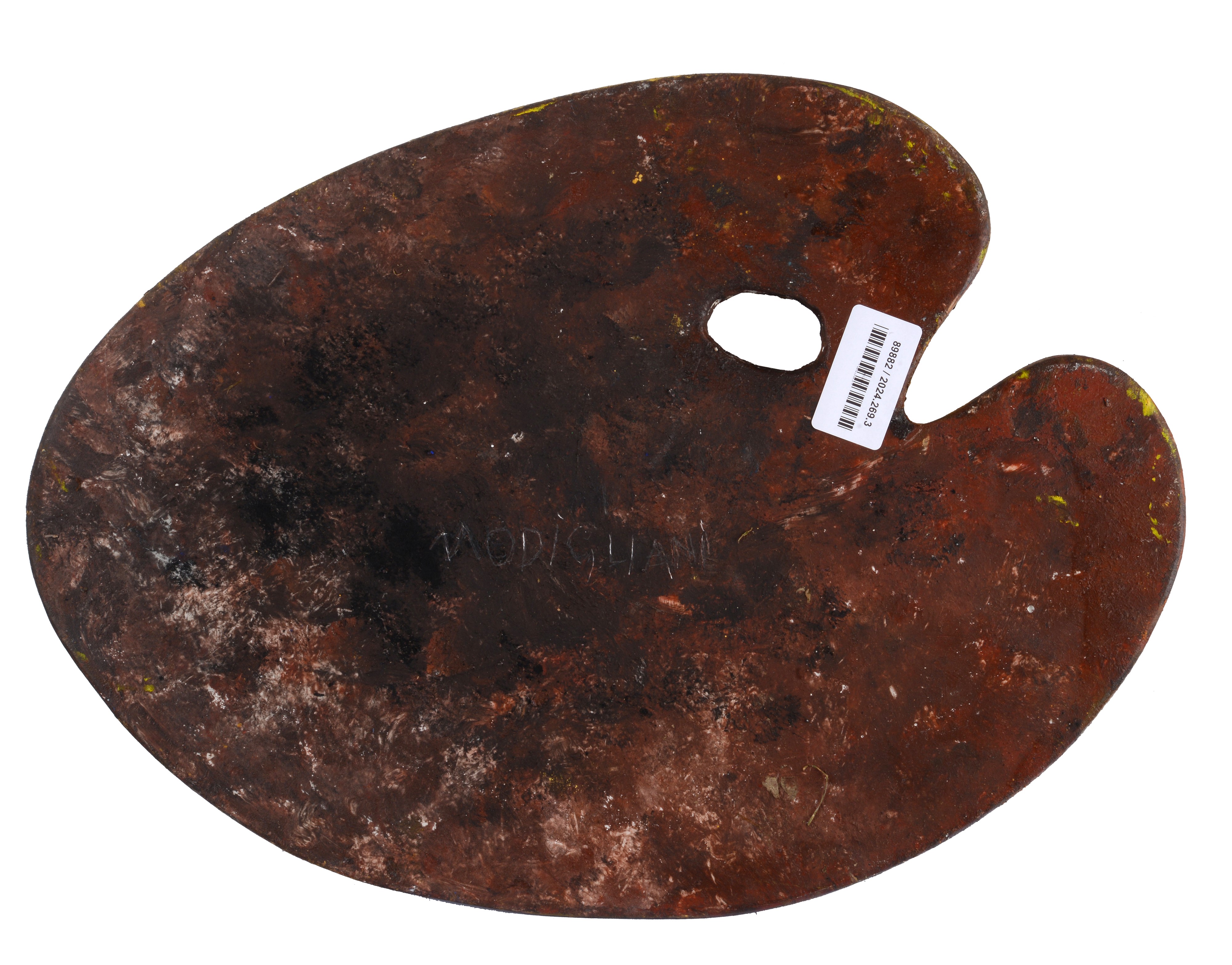 Reproduction de la palette de l'artiste