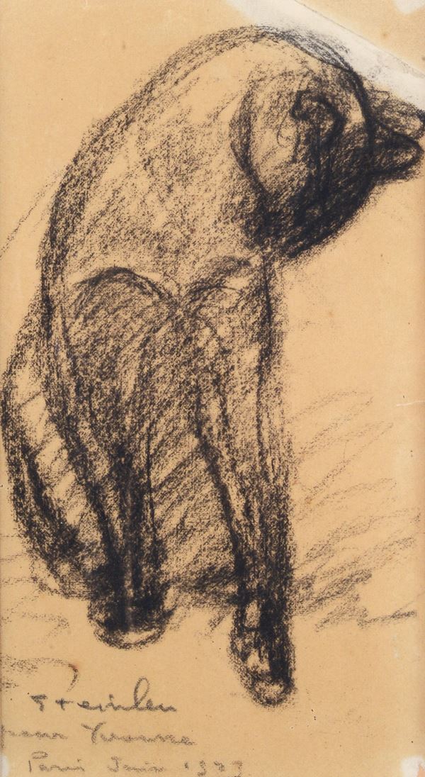 Th&#233;ophile Alexandre  Steinlen - Chat if toilettant