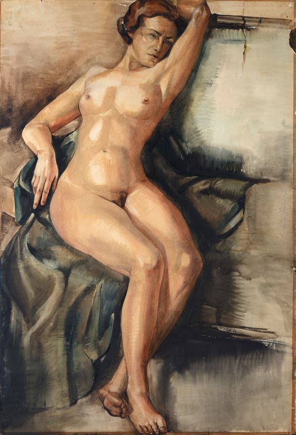 Anonimo, XX sec. - Nude of a seated woman