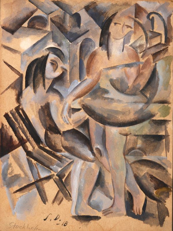 Anonimo, XX sec. - Female Figures (Cubist Composition)
