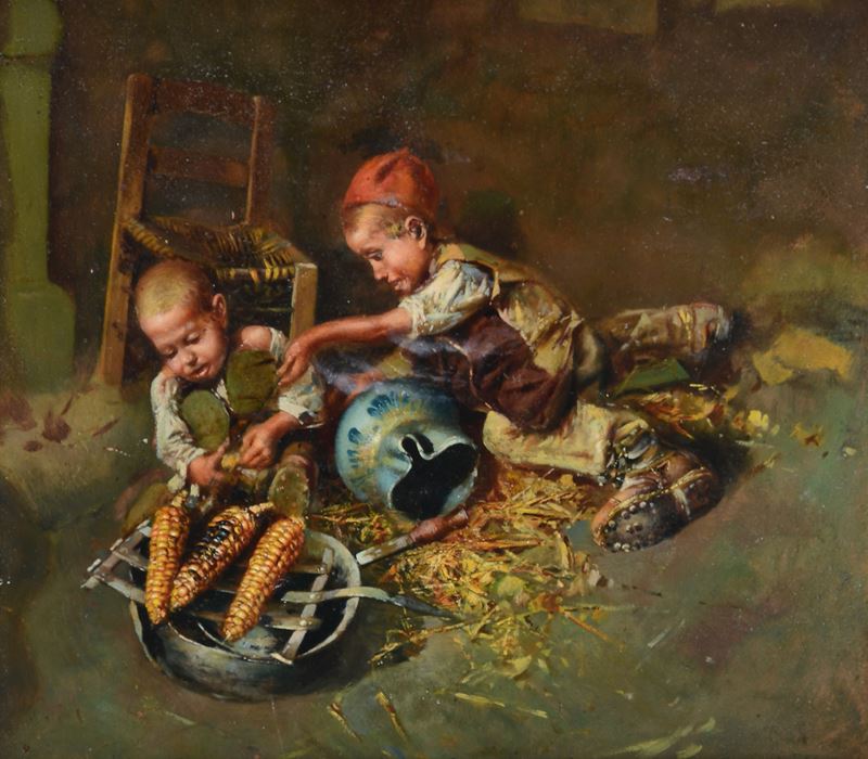 Bambini nella stalla