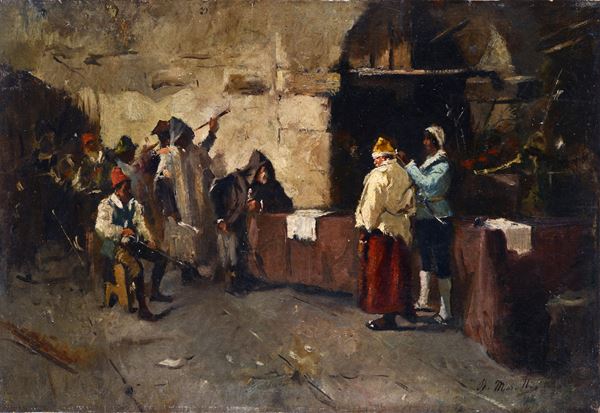 Domenico Morelli - Interno con figure