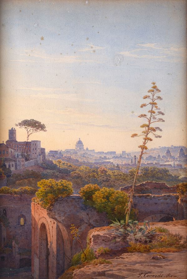 Salomon Corrodi - Veduta di Roma