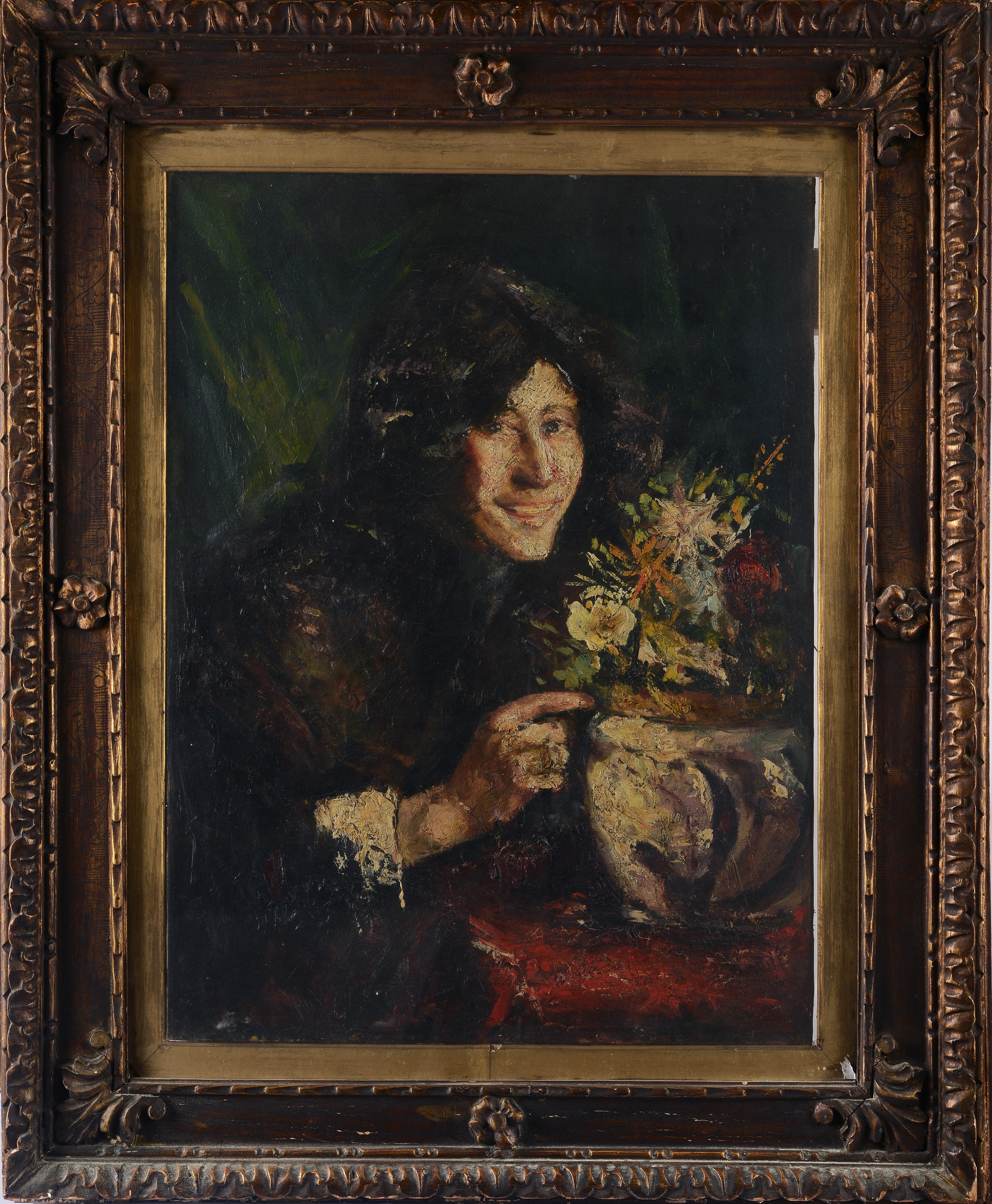 Attr. a Antonio Mancini - Ritratto di Donna