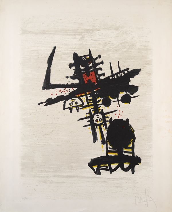 Wifredo Lam : Senza titolo  - Litografia - Asta ARTE MODERNA E CONTEMPORANEA - II - Galleria Pananti Casa d'Aste